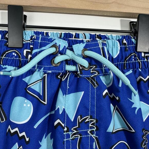 Beach Bros Little Boy Size 6 Blue 80's Retro Pineapple Print Swim Trunks Shorts - Picture 3 of 8